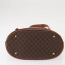 CELINE Macadam Canvas Shoulder Bag PVC Leather Brown Gold Auth ka728-9