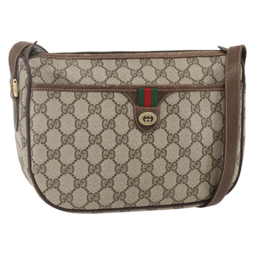 GUCCI GG Supreme Web Sherry Line Bag PVC Beige Gold 89 02 077 Auth ka736