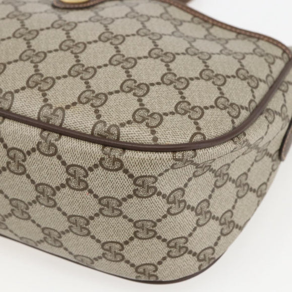 GUCCI GG Supreme Web Sherry Line Bag PVC Beige Gold 89 02 077 Auth ka736