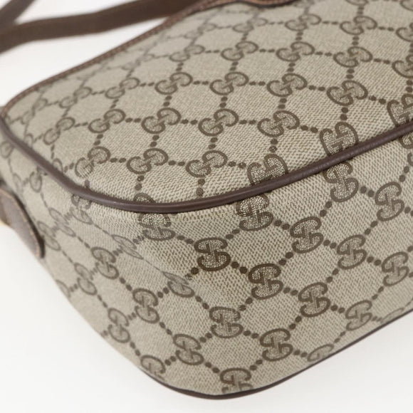 GUCCI GG Supreme Web Sherry Line Bag PVC Beige Gold 89 02 077 Auth ka736