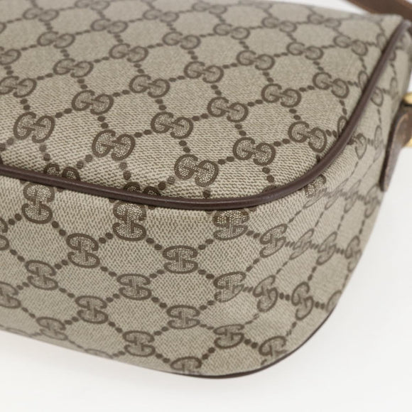 GUCCI GG Supreme Web Sherry Line Bag PVC Beige Gold 89 02 077 Auth ka736