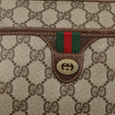GUCCI GG Supreme Web Sherry Line Bag PVC Beige Gold 89 02 077 Auth ka736-15