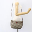 GUCCI GG Supreme Web Sherry Line Bag PVC Beige Gold 89 02 077 Auth ka736-25