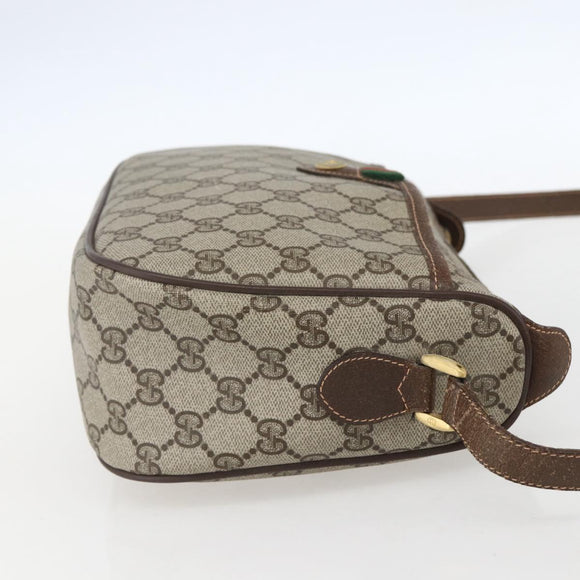 GUCCI GG Supreme Web Sherry Line Bag PVC Beige Gold 89 02 077 Auth ka736