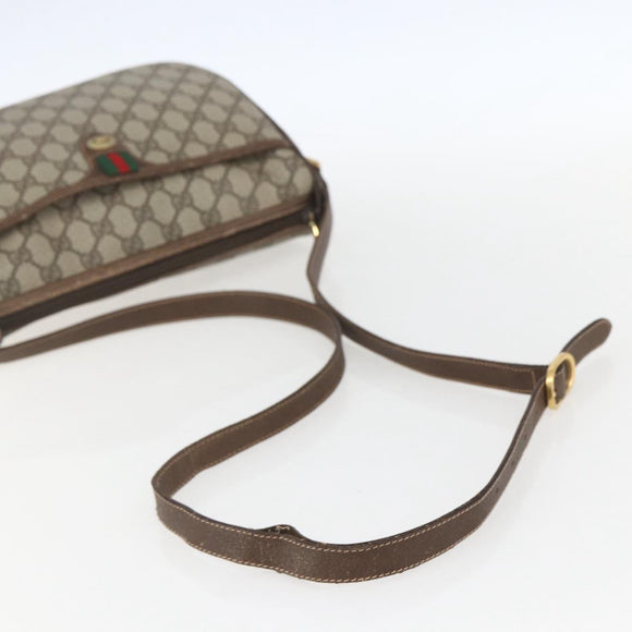 GUCCI GG Supreme Web Sherry Line Bag PVC Beige Gold 89 02 077 Auth ka736