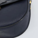 Christian Dior Trotter Canvas Shoulder Bag Navy Gold Auth ka740-9