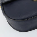 Christian Dior Trotter Canvas Shoulder Bag Navy Gold Auth ka740-14