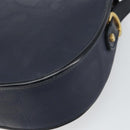 Christian Dior Trotter Canvas Shoulder Bag Navy Gold Auth ka740-15