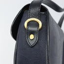 Christian Dior Trotter Canvas Shoulder Bag Navy Gold Auth ka740-17