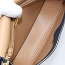 Christian Dior Trotter Canvas Shoulder Bag Navy Gold Auth ka740-12