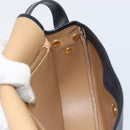 Christian Dior Trotter Canvas Shoulder Bag Navy Gold Auth ka740-19