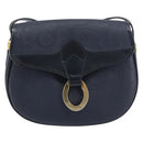 Christian Dior Trotter Canvas Shoulder Bag Navy Gold Auth ka740-13