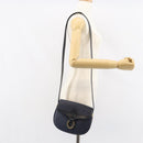 Christian Dior Trotter Canvas Shoulder Bag Navy Gold Auth ka740-23