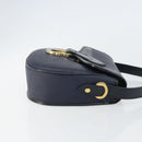 Christian Dior Trotter Canvas Shoulder Bag Navy Gold Auth ka740-3