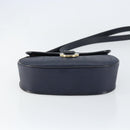 Christian Dior Trotter Canvas Shoulder Bag Navy Gold Auth ka740-5