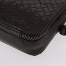 BOTTEGA VENETA INTRECCIATO Clutch Bag Leather Dark Brown Auth ka742-14