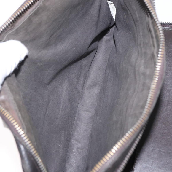 BOTTEGA VENETA INTRECCIATO Clutch Bag Leather Dark Brown Auth ka742