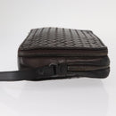 BOTTEGA VENETA INTRECCIATO Clutch Bag Leather Dark Brown Auth ka742-3