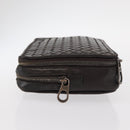 BOTTEGA VENETA INTRECCIATO Clutch Bag Leather Dark Brown Auth ka742-4