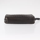 BOTTEGA VENETA INTRECCIATO Clutch Bag Leather Dark Brown Auth ka742-7