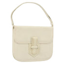 SAINT LAURENT Shoulder Bag Leather White Auth ka743-1