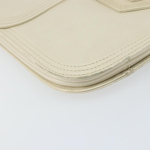 SAINT LAURENT Shoulder Bag Leather White Auth ka743