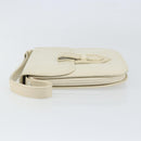 SAINT LAURENT Shoulder Bag Leather White Auth ka743-4