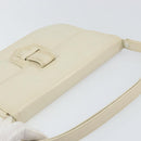 SAINT LAURENT Shoulder Bag Leather White Auth ka743-6