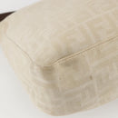 FENDI Zucca Canvas Mamma Baguette Shoulder Bag Beige Silver Auth ka745-16