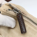 FENDI Zucca Canvas Mamma Baguette Shoulder Bag Beige Silver Auth ka745-10