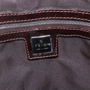 FENDI Zucca Canvas Mamma Baguette Shoulder Bag Beige Silver Auth ka745-18