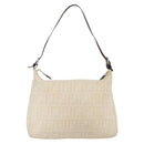 FENDI Zucca Canvas Mamma Baguette Shoulder Bag Beige Silver Auth ka745-2