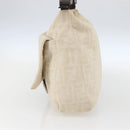 FENDI Zucca Canvas Mamma Baguette Shoulder Bag Beige Silver Auth ka745-4