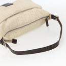 FENDI Zucca Canvas Mamma Baguette Shoulder Bag Beige Silver Auth ka745-7