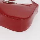 Salvatore Ferragamo Shoulder Bag Patent leather Red Silver Auth ka746-11