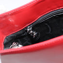 Salvatore Ferragamo Shoulder Bag Patent leather Red Silver Auth ka746-20