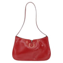 Salvatore Ferragamo Shoulder Bag Patent leather Red Silver Auth ka746-3