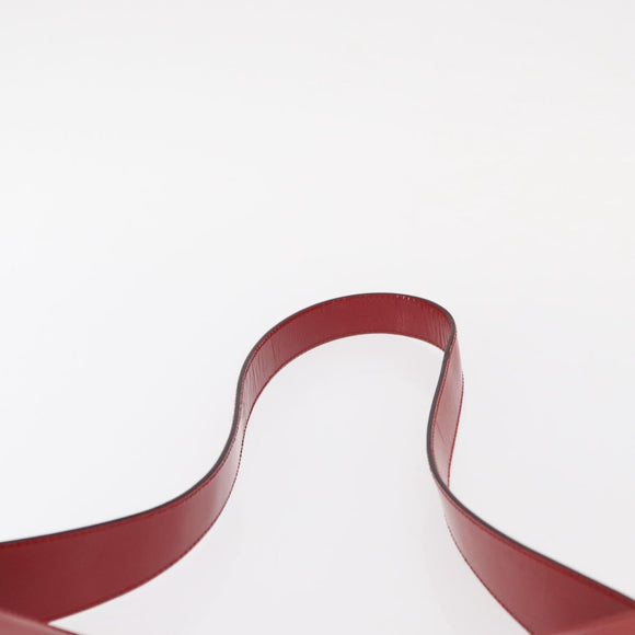 Salvatore Ferragamo Shoulder Bag Patent leather Red Silver Auth ka746