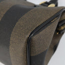 FENDI Pecan Canvas Hand Bag PVC Black Brown Auth ka747-14