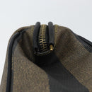 FENDI Pecan Canvas Hand Bag PVC Black Brown Auth ka747-9