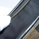 FENDI Pecan Canvas Hand Bag PVC Black Brown Auth ka747-12
