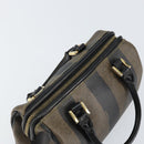 FENDI Pecan Canvas Hand Bag PVC Black Brown Auth ka747-6