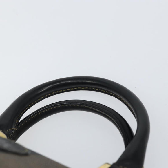 FENDI Pecan Canvas Hand Bag PVC Black Brown Auth ka747