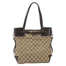 GUCCI GG Canvas Tote Bag Beige Gold 107757 Auth ka751-13
