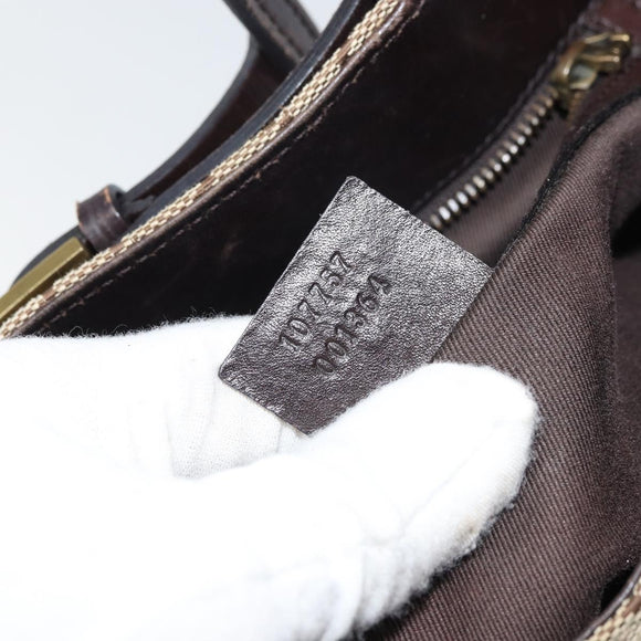 GUCCI GG Canvas Tote Bag Beige Gold 107757 Auth ka751