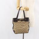 GUCCI GG Canvas Tote Bag Beige Gold 107757 Auth ka751-22