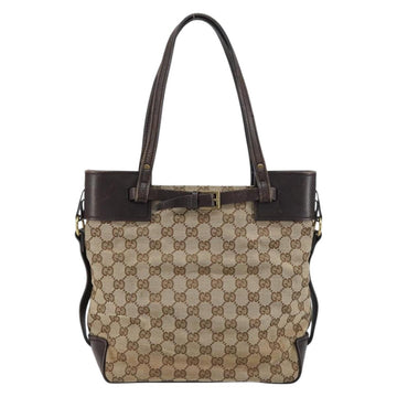 GUCCI GG Canvas Tote Bag Beige Gold 107757 Auth ka751 - 0