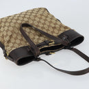 GUCCI GG Canvas Tote Bag Beige Gold 107757 Auth ka751-6