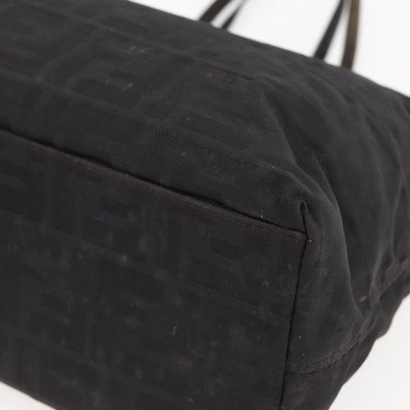 FENDI Zucca Canvas Hand Bag Black Auth ka757