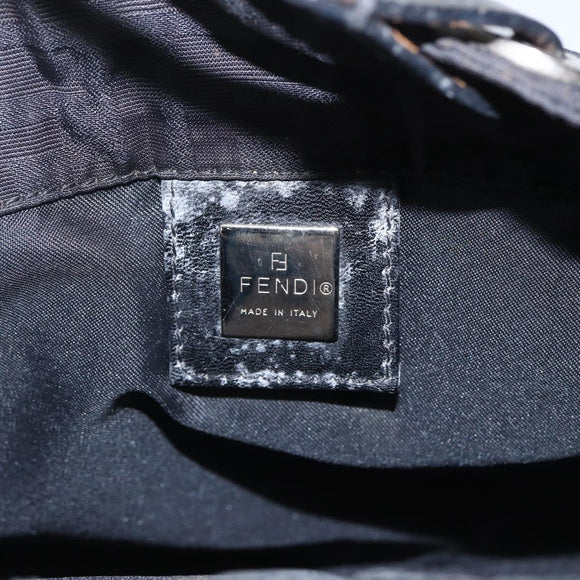 FENDI Zucca Canvas Hand Bag Black Auth ka757